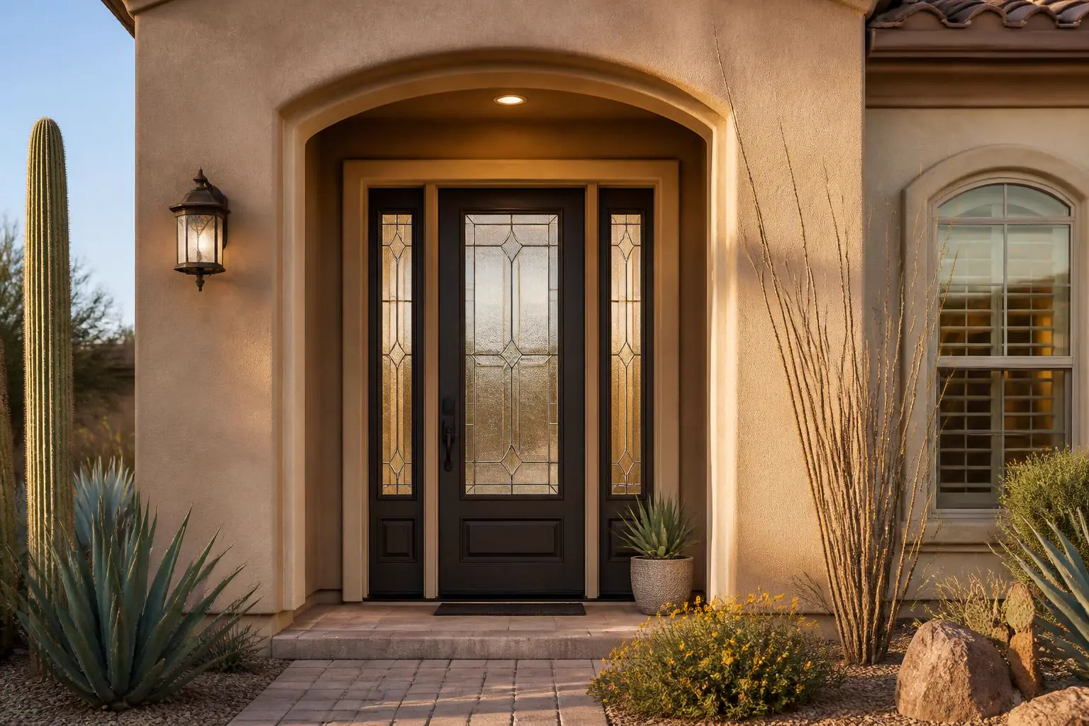 Insulated fiberglass entry door on a Las Vegas home